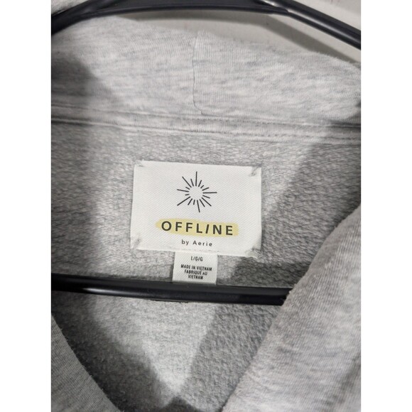 Aerie Womens Gray Long Sleeve Pullover Hoodie Sz L Oversized Casual Lounge Relax - Picture 3 of 7